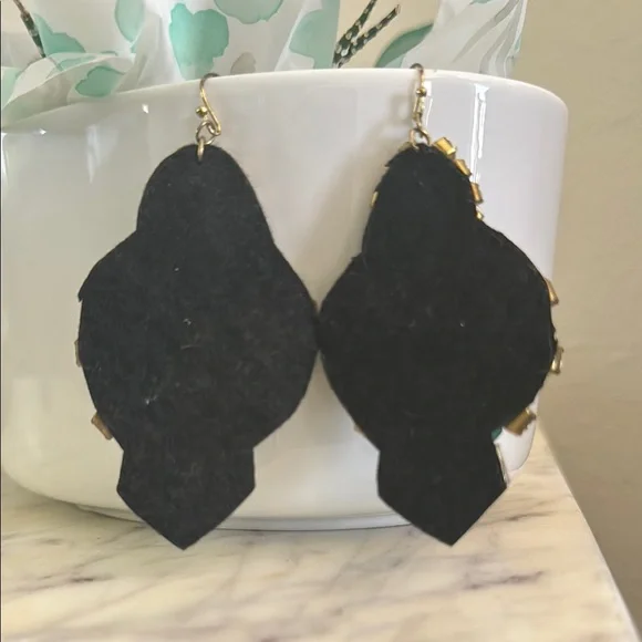 Anthropologie Elegant Turquoise and Green Statement Earrings - Picture 3 of 13